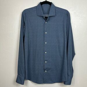 Traiano Milano Geo Print Long Sleeve Button Down Shirt Size M